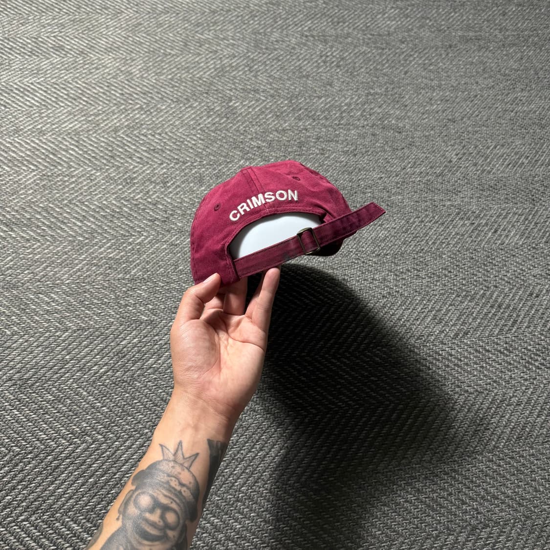 ML CAPS 하버드 자수 로고 버건디 빈티지 볼캡 상품이미지3