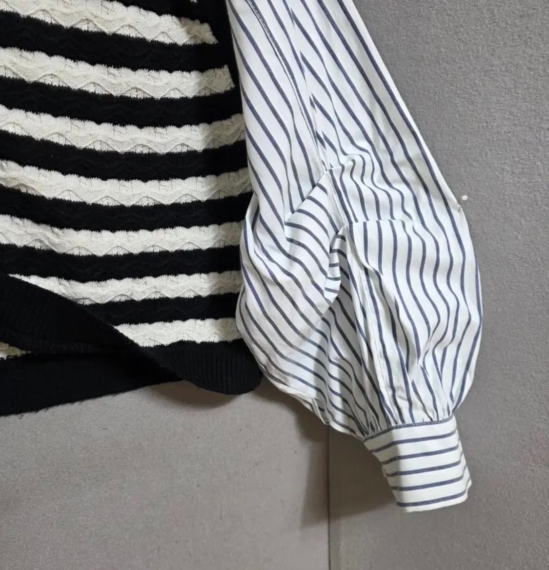 니트배색셔츠 상품이미지5