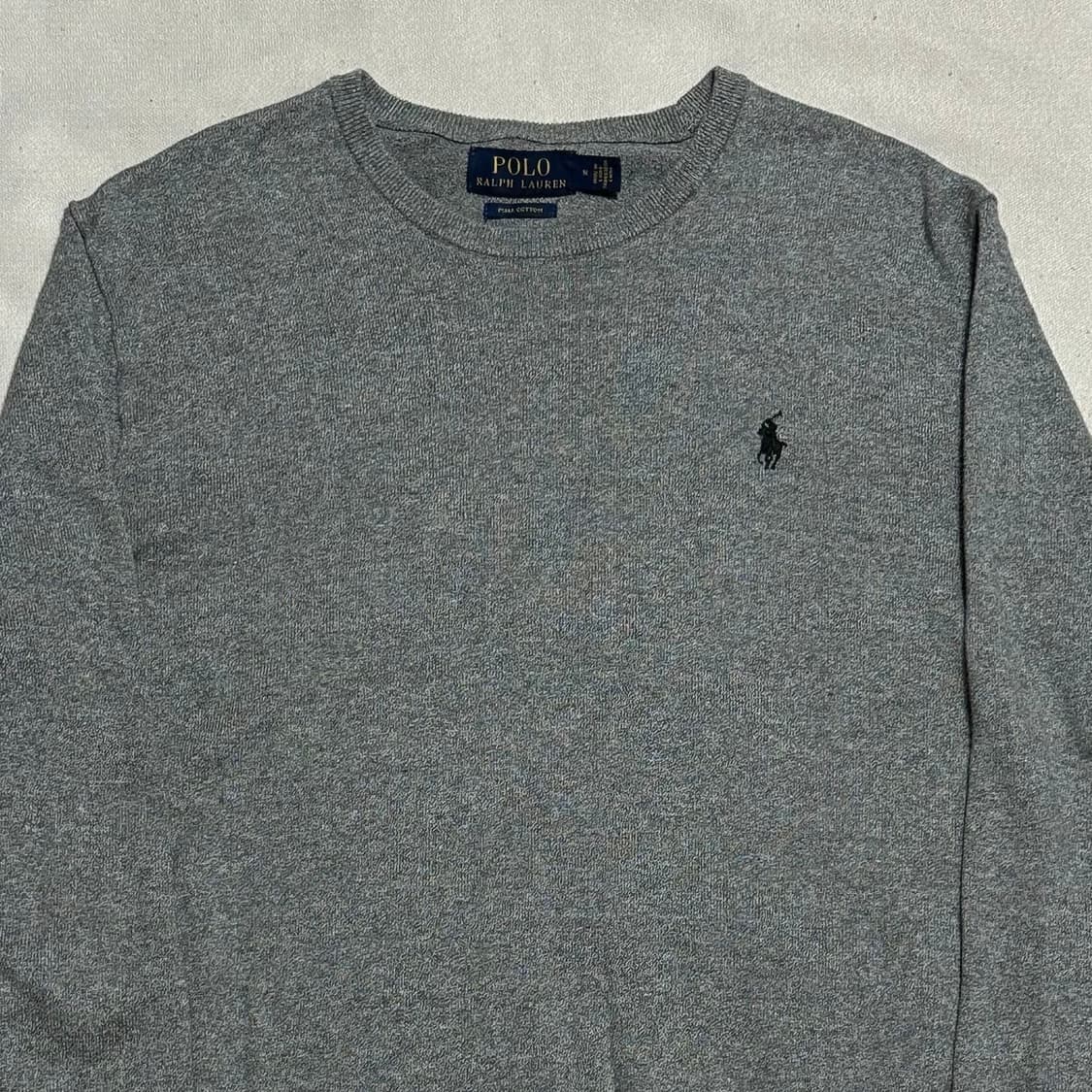 M 폴로랄프로렌 블랙 포니 그레이 피마 코튼 니트 상품이미지1