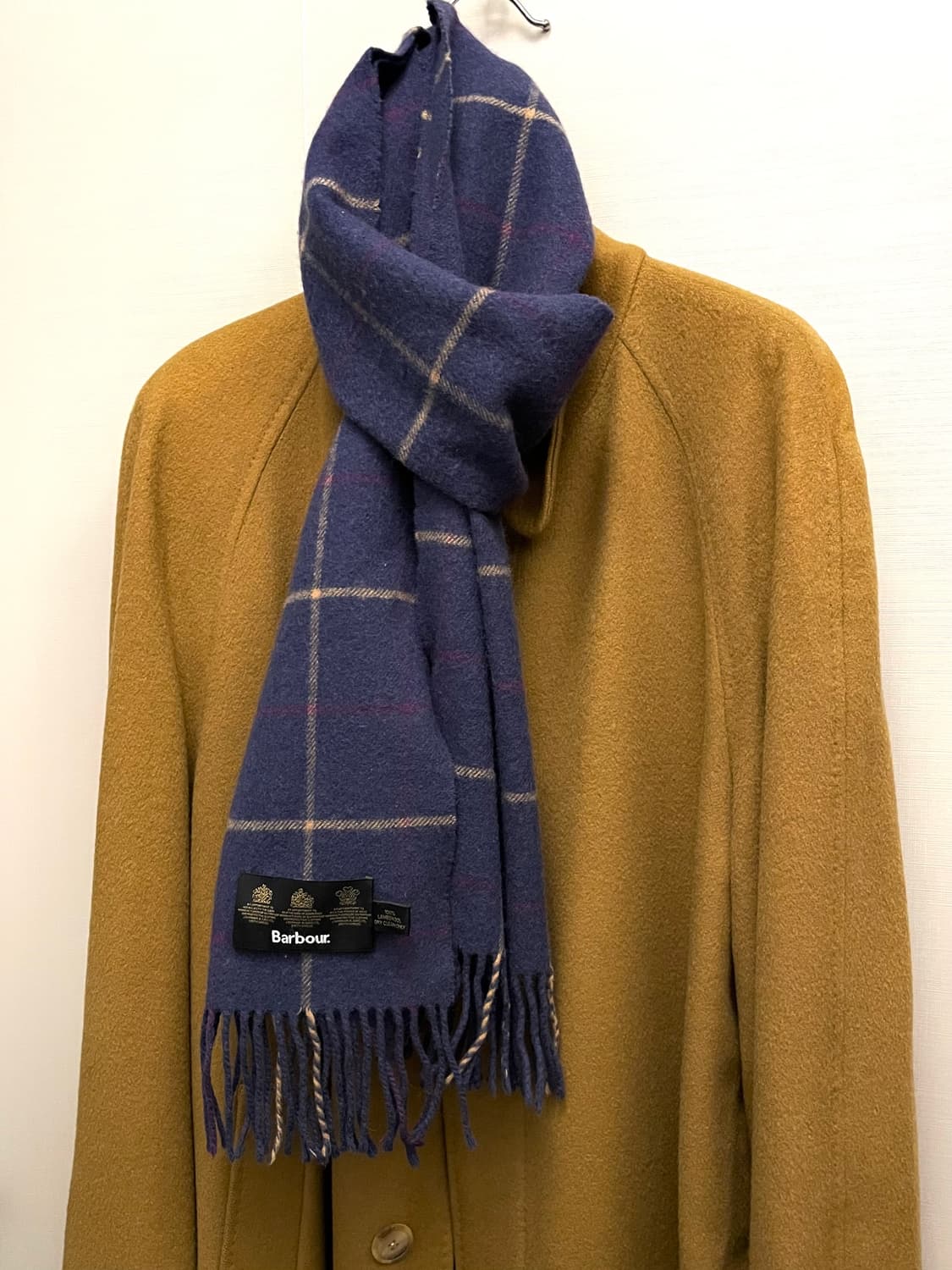 Barbour 바버 램스울 스트라이프 체크 머플러 목도리 상품이미지6