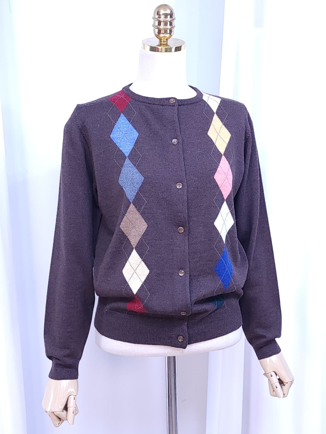 크로커다일 아가일가디건 울가디건 상품이미지2