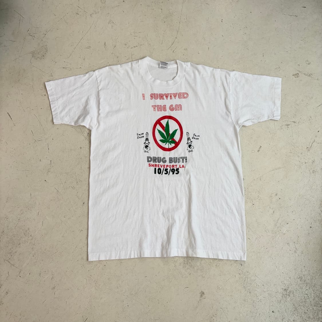 90s USA Shreveport LA Drug Bust 반팔티 XL 상품이미지1