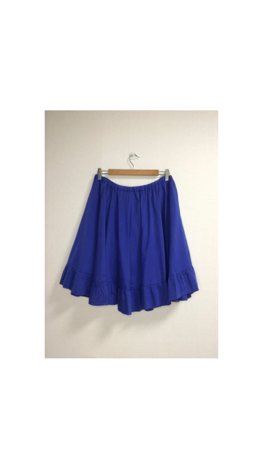 Ne-net 네넷냐 블루 프릴 자수 밴딩 미디 스커트 상품이미지4