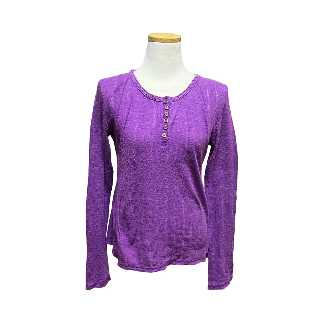 purple long sleeve button top 상품이미지4