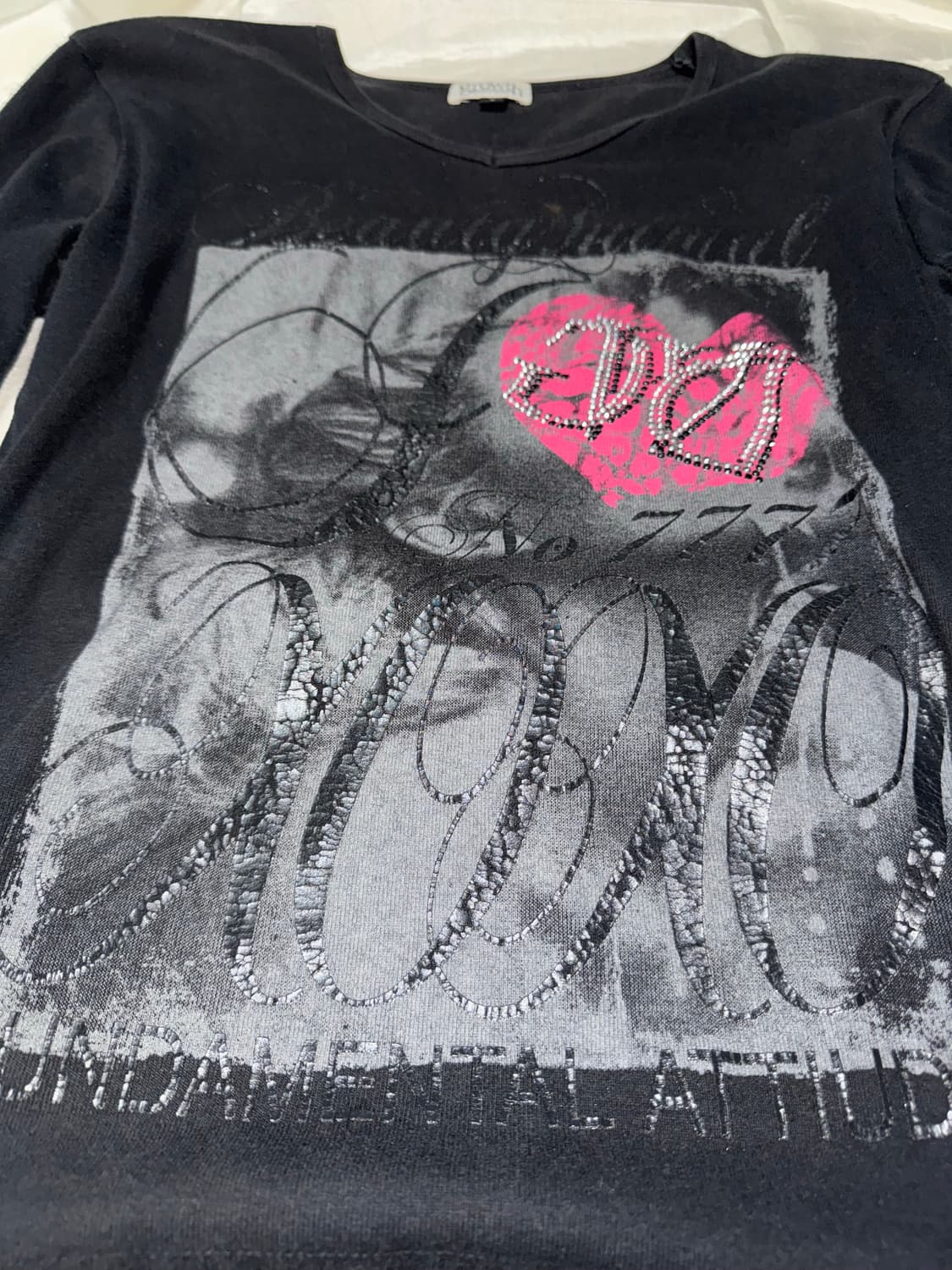 in the attic" Y2K Print Black Sleeve 상품이미지2