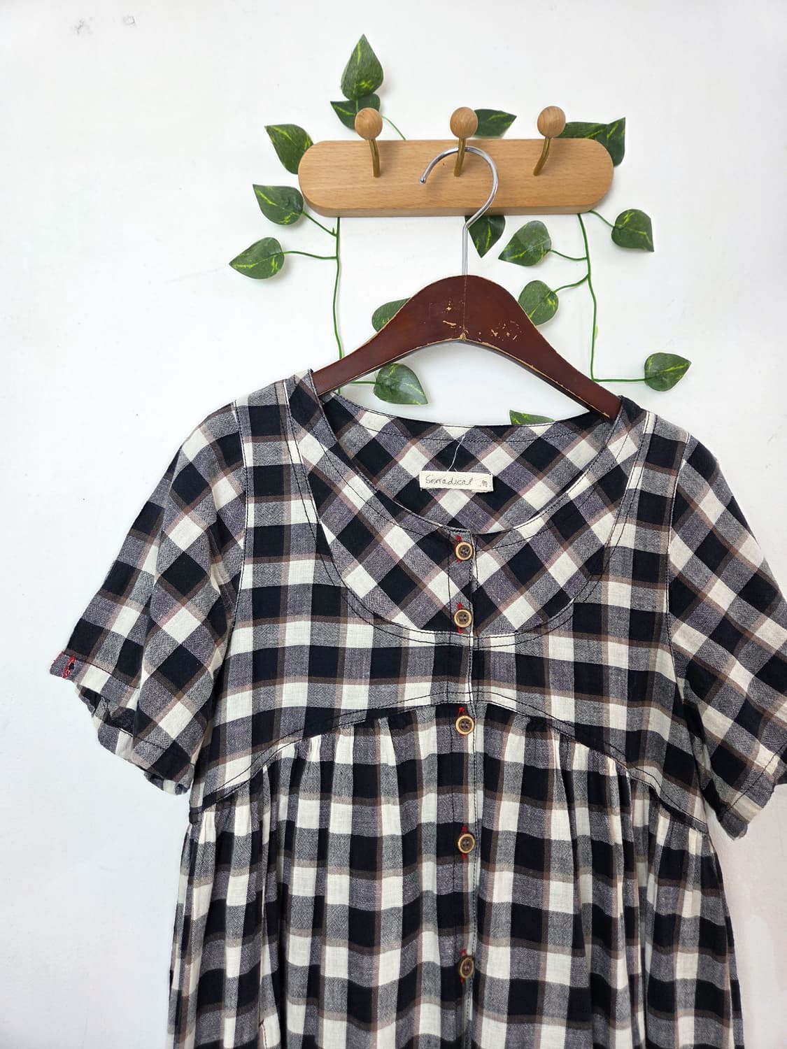 너드 체크 반팔 원피스 상품이미지2