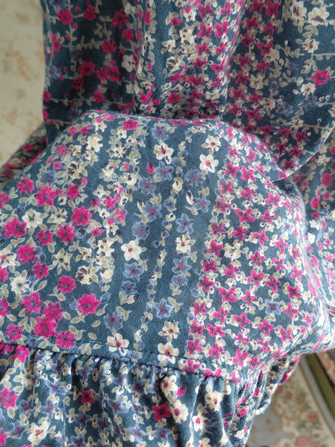 [일본빈티지] 꽃무늬 원피스 + 레이스 숄 세트 상품이미지2