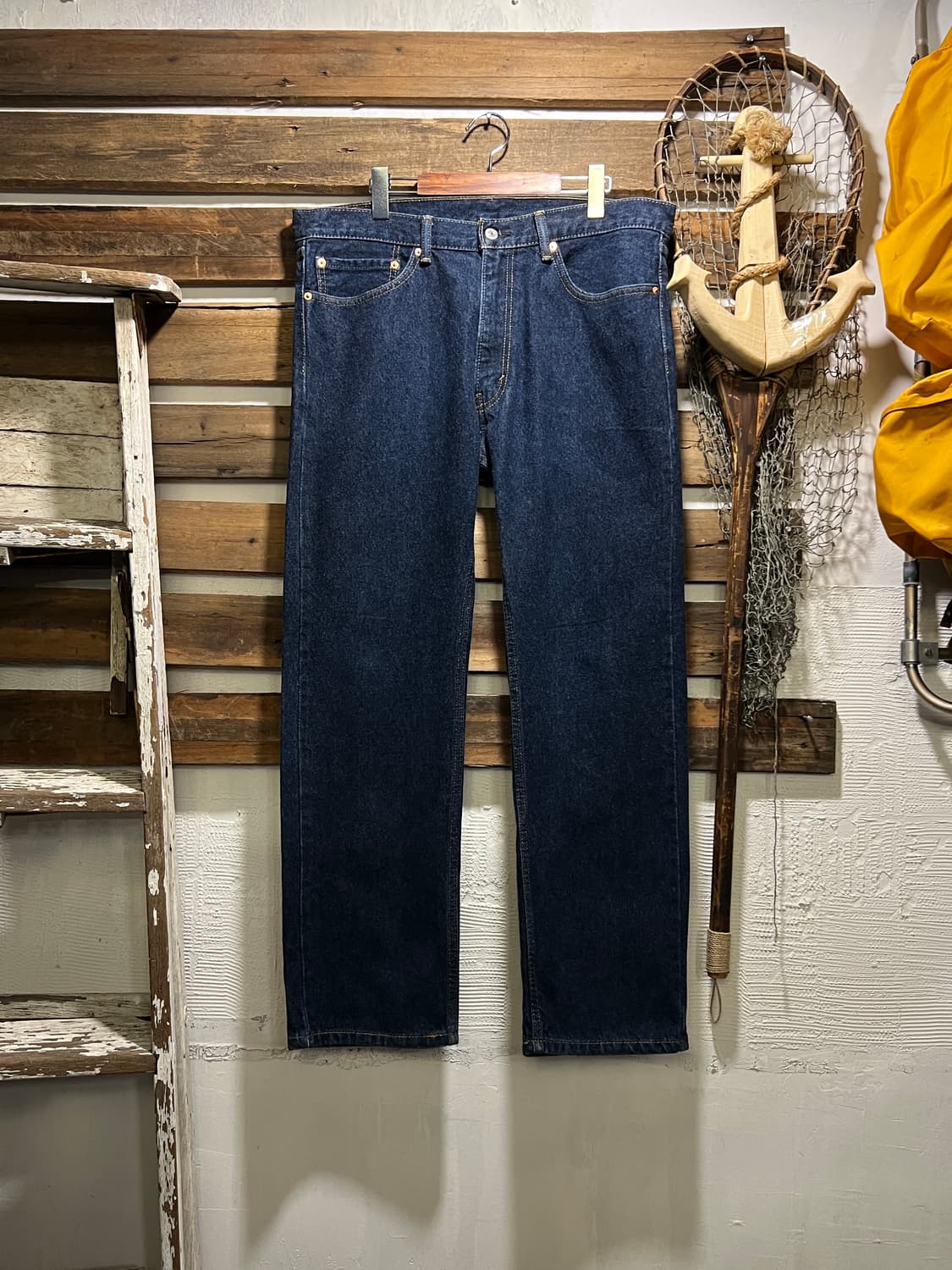 [36]리바이스 505 레귤러 스트레이트핏 진청 데님 팬츠 상품이미지2