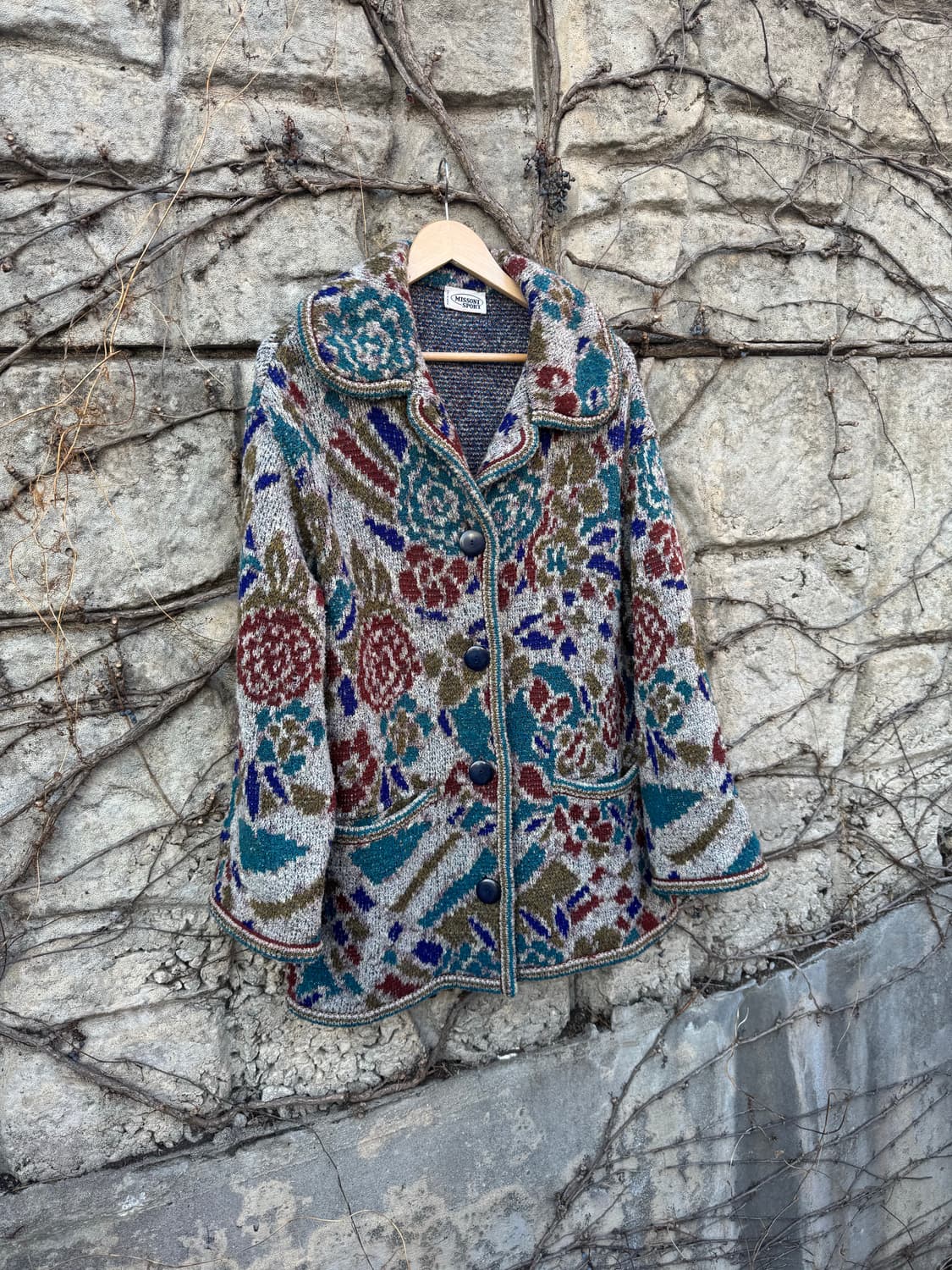 missoni sport 빈티지 플라워 패턴 알파카 울 니트 자켓 상품이미지3