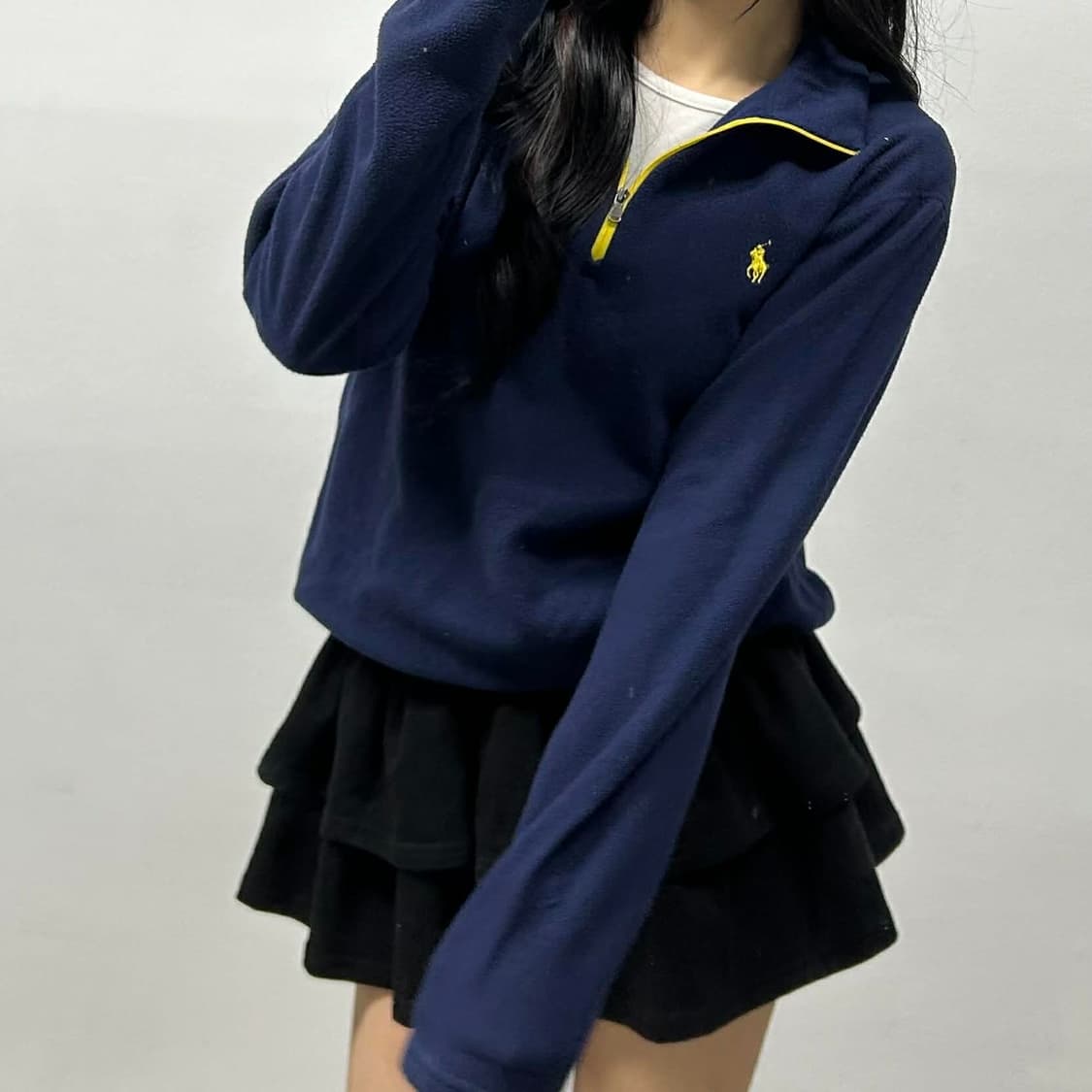 폴로 랄프로렌 네이비 플리스 하프집 폴리 반집업(M) 상품이미지1