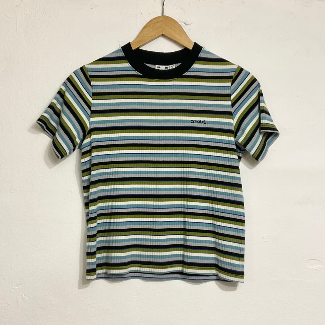 엑스걸 반팔 골지 니트 티셔츠 상품이미지1