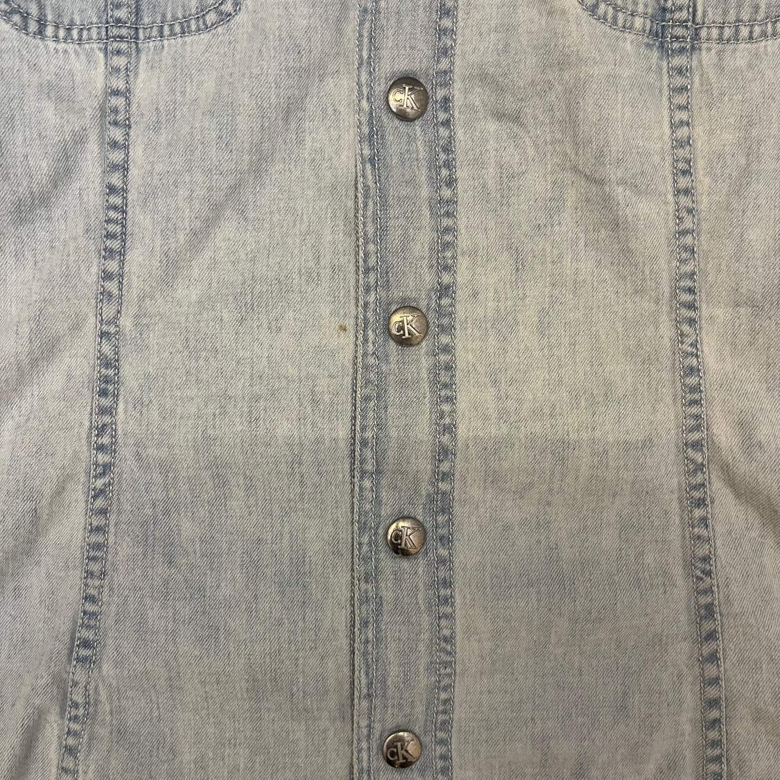 미국빈티지 캘빈클라인 Ck 데님셔츠 연청 상품이미지5