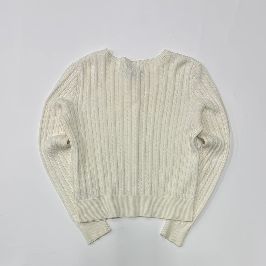 폴로 랄프로렌 화이트 꽈배기 케이블 걸즈 니트 가디건(XL) 상품이미지3
