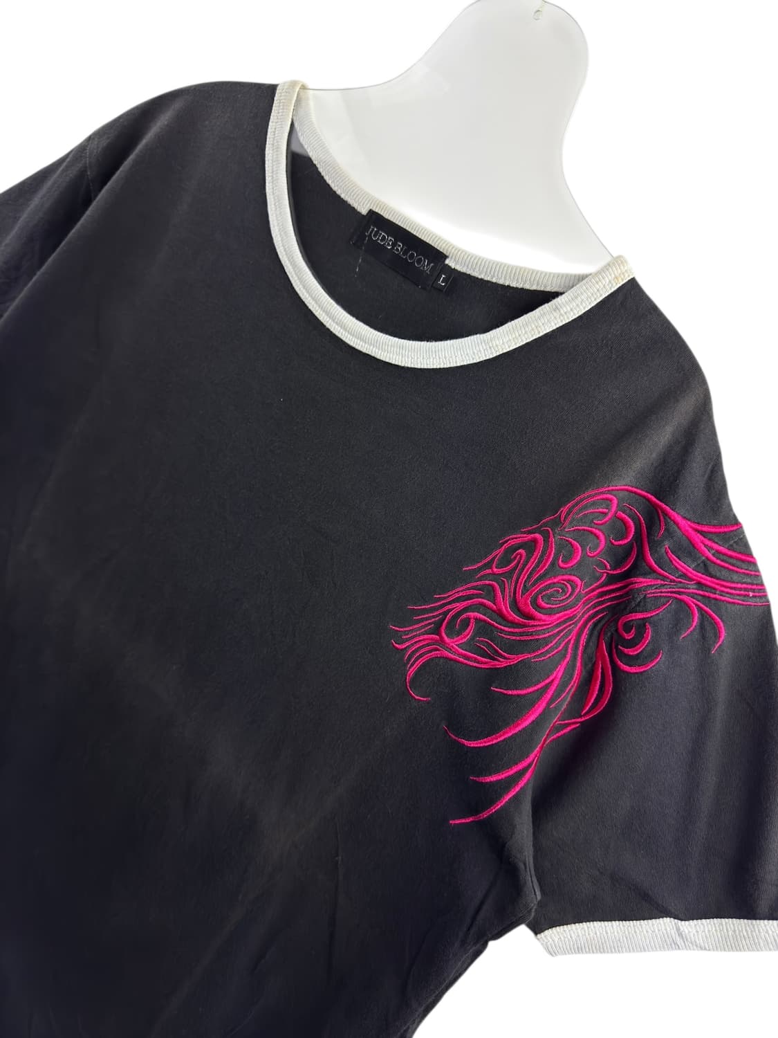 JPN 갸루 Y2K 핑크자수 슬리브1324 상품이미지3