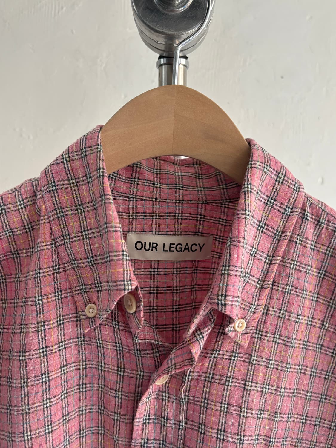 Our Legacy 아워레가시 보로우드 BD 핑크 체크 셔츠 상품이미지6