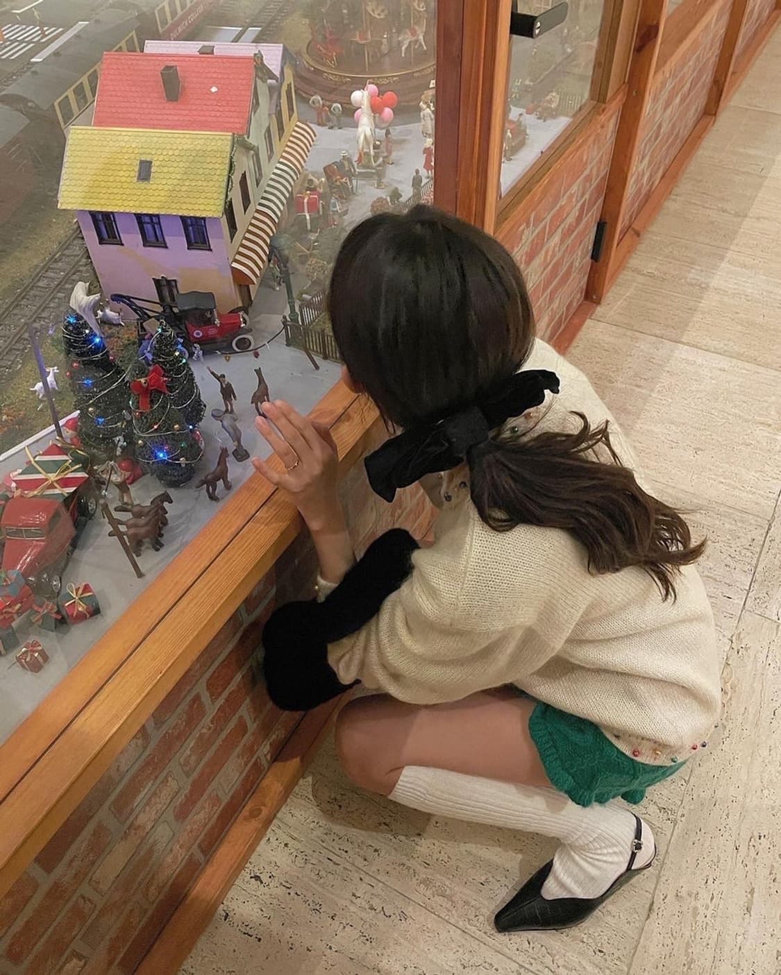 프레클 연말룩 크리스마스 꽈배기 니트숏팬츠 상품이미지3