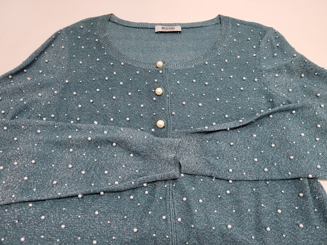 모스키노 칩앤시크 진주 장식 레이온 가디건 / 여 100 멜란지 블루
 상품이미지3
