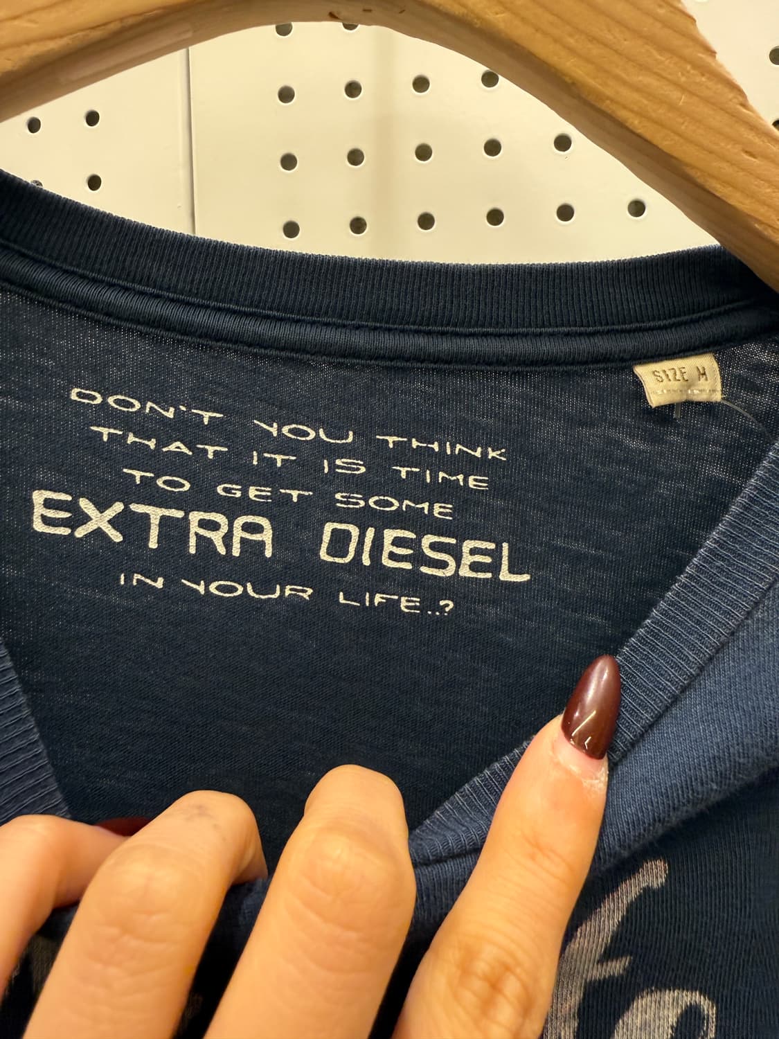 디젤 스컬 프린트 반팔 티셔츠 네이비 U1612 상품이미지5