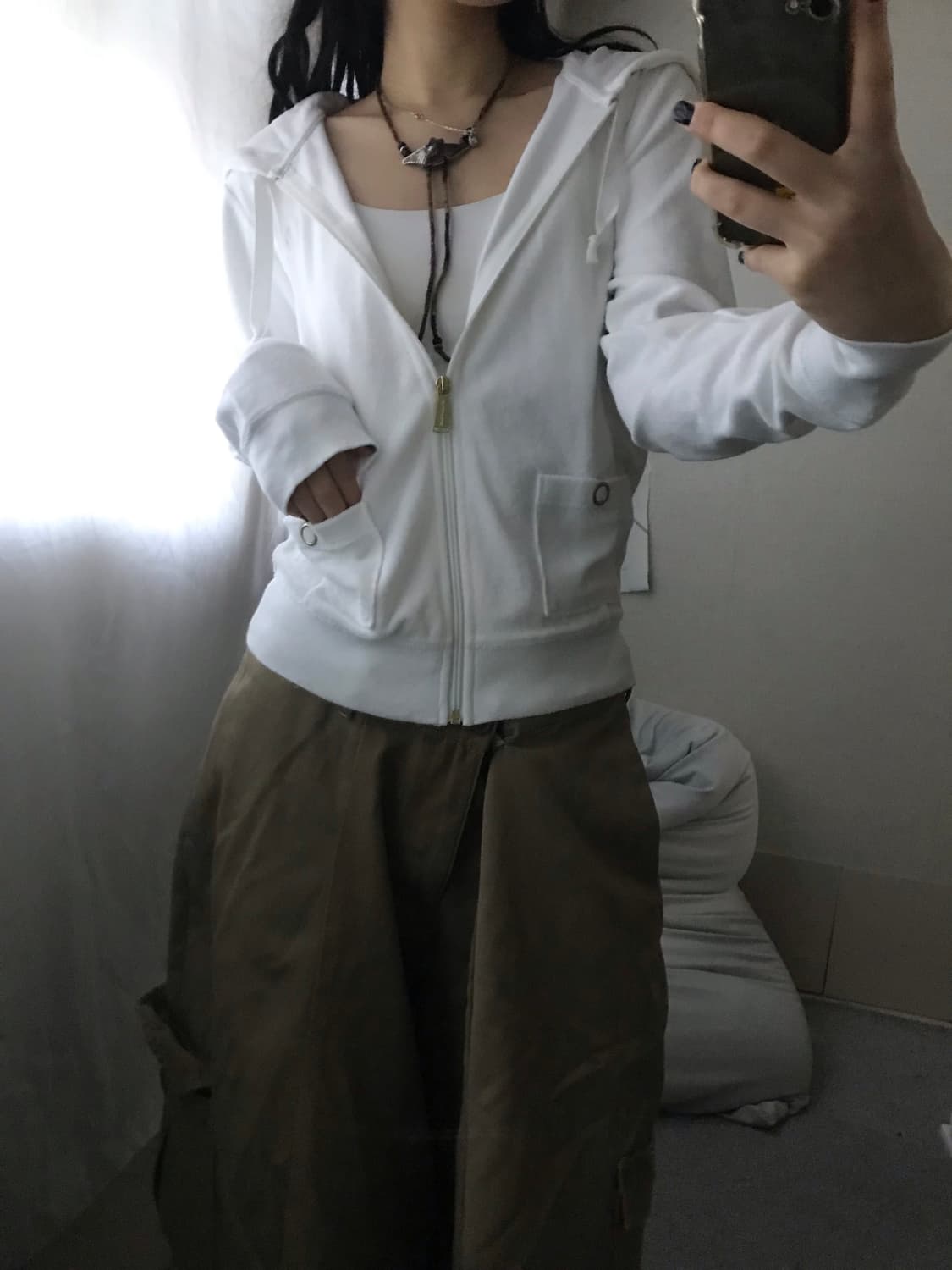 타미힐피거 화이트 벨루어 후드집업 상품이미지8