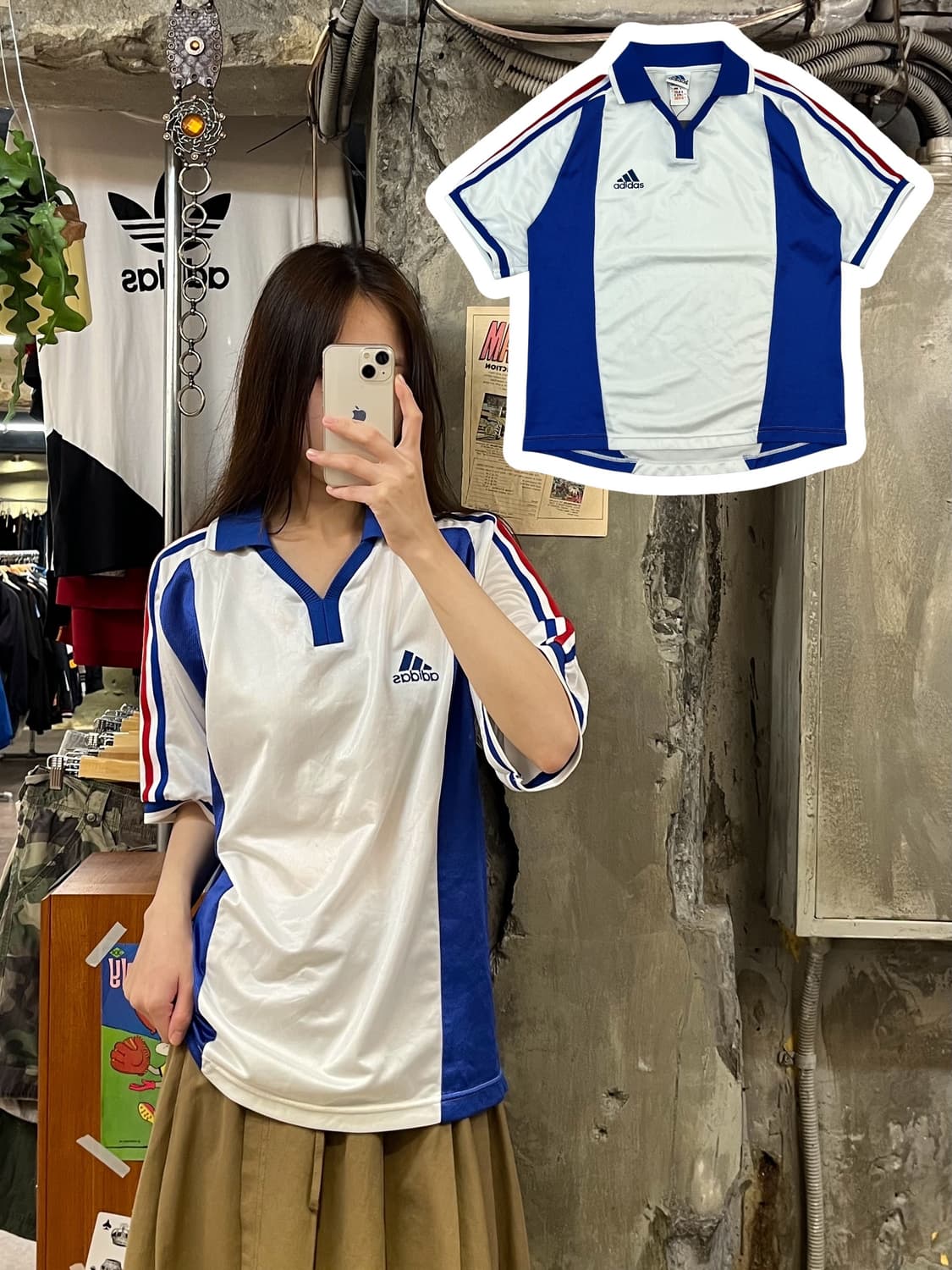 아디다스 90s 카라 축구 져지 화이트  #csz630 상품이미지1