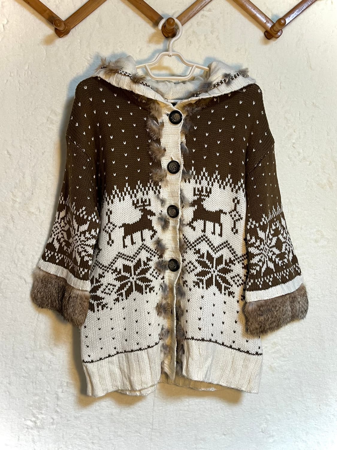 빈티지 모리걸 퍼 도트 가디건 아우터 상품이미지1