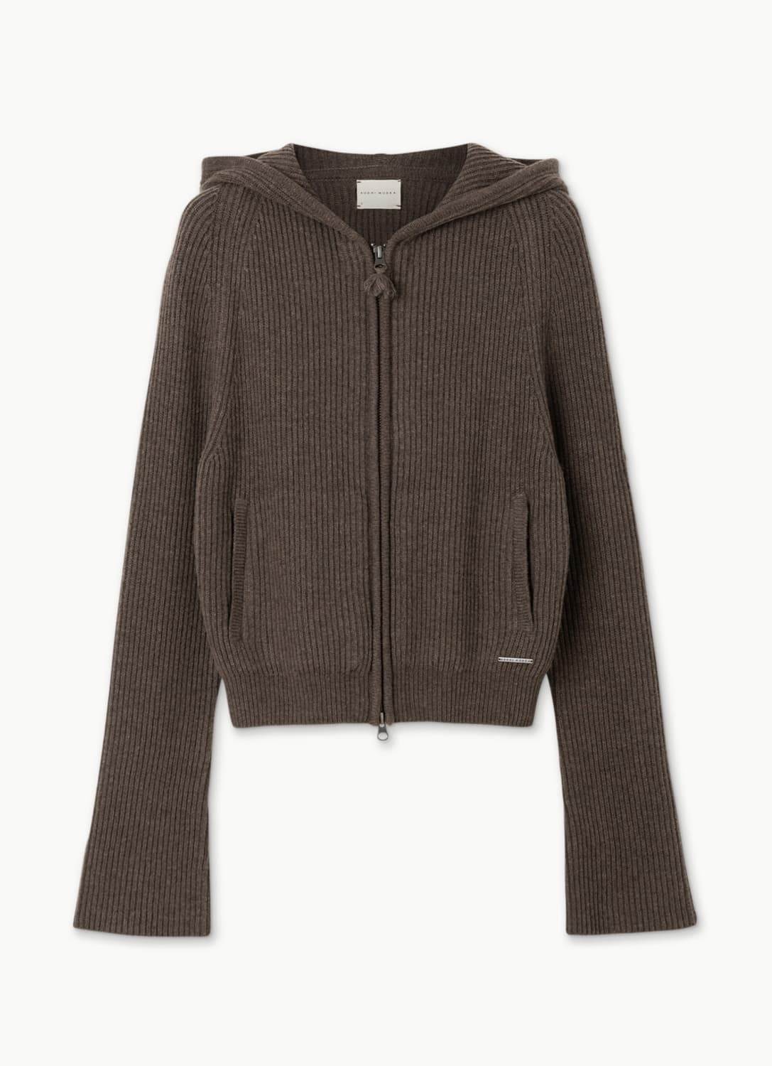 부디무드라 벨 후드 울 가디건 초콜릿칩 상품이미지4