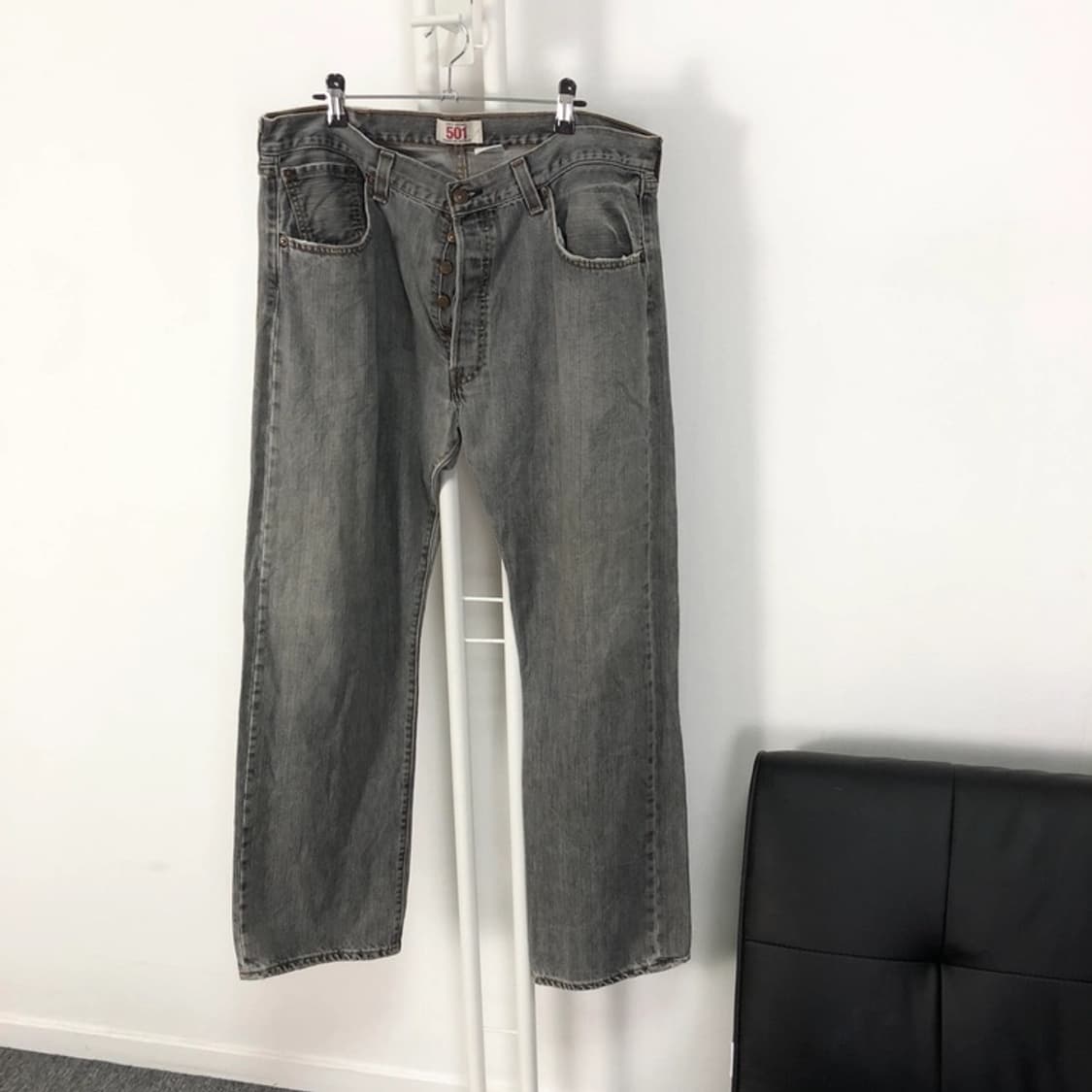 리바이스 정품 501 흑청 스트레이트 데님팬츠 상품이미지7