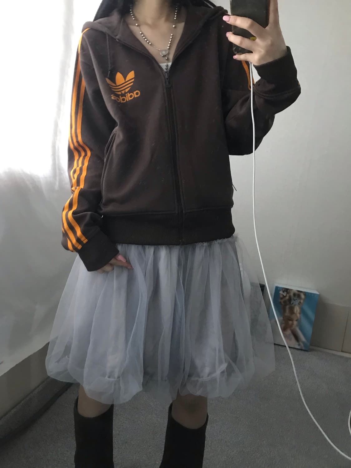 아디다스 00s 브라운 후드 져지 상품이미지6