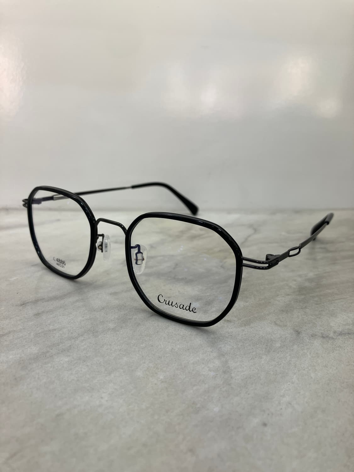 크루세이드 Crusade 올블랙 솔텍스 소프트 스퀘어 메탈테 안경 상품이미지9