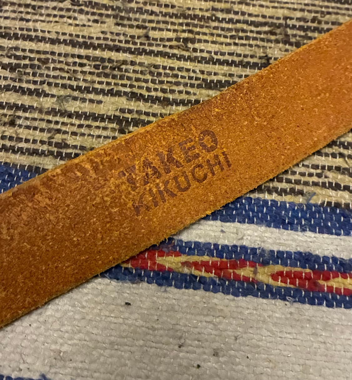 (29~34)90s japan 타케오키쿠치 카우 레더 더블 D링 가죽벨트 상품이미지8