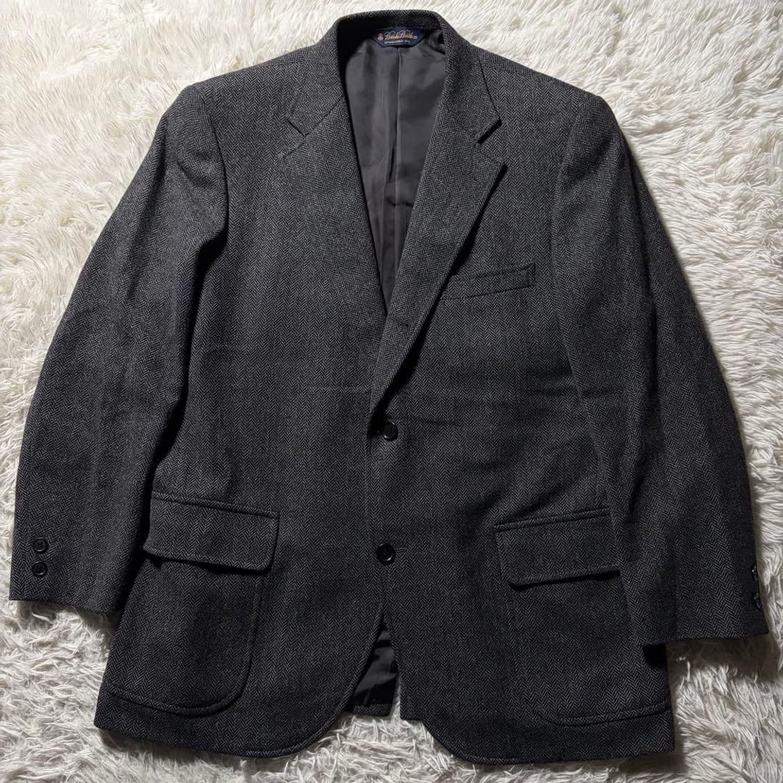 브룩스 브라더스 다크 그레이 헤링본 자켓 상품이미지2