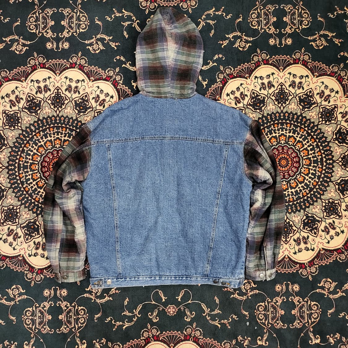 90s Industrial Rags 데님 후드 자켓 (L) 상품이미지6
