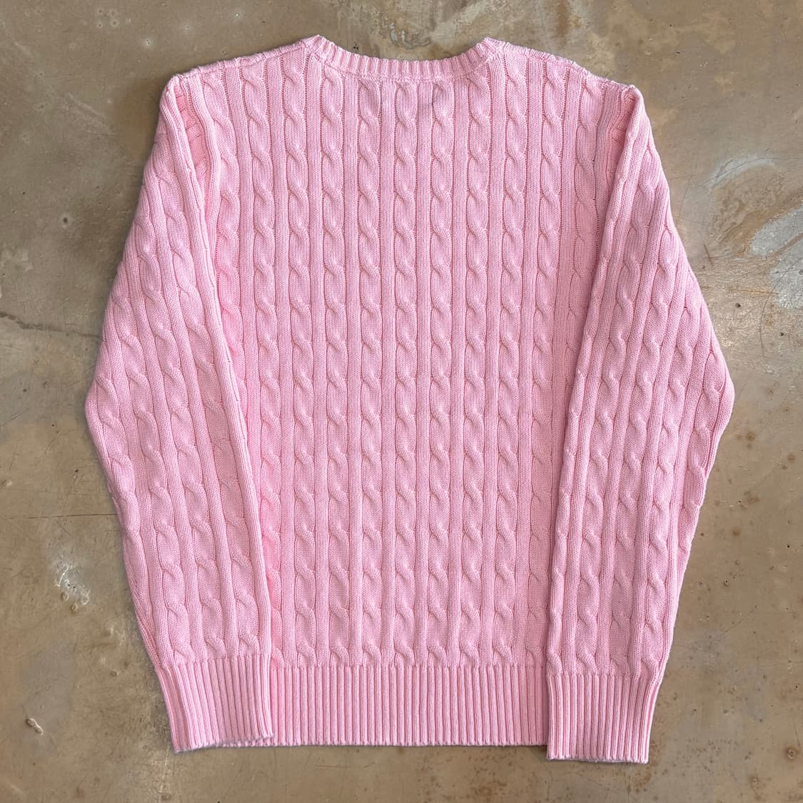 XL 폴로랄프로렌 여성용 핑크 케이블니트 상품이미지3