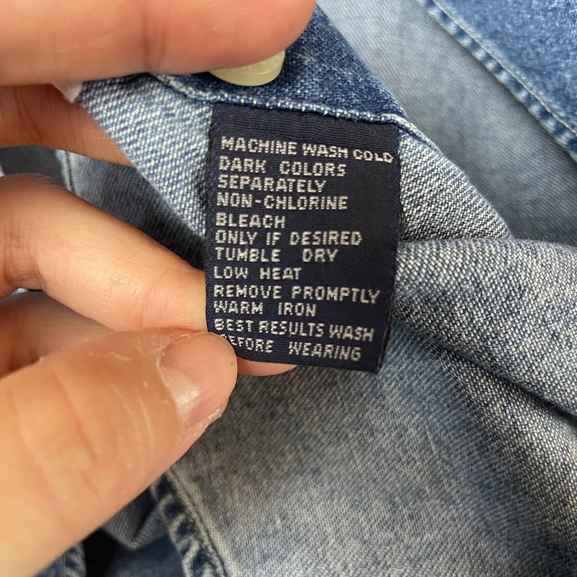 CHAPS 랄프로렌 원포켓 코튼 빈티지 데님 셔츠 L 상품이미지5