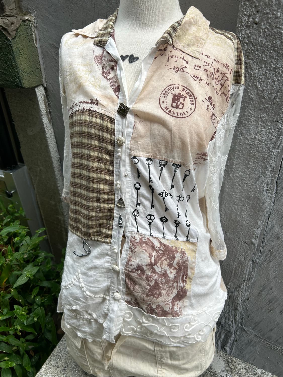 *rare* 00s Jpn 오리엔탈 패치&버튼 디테일 셔츠  상품이미지2