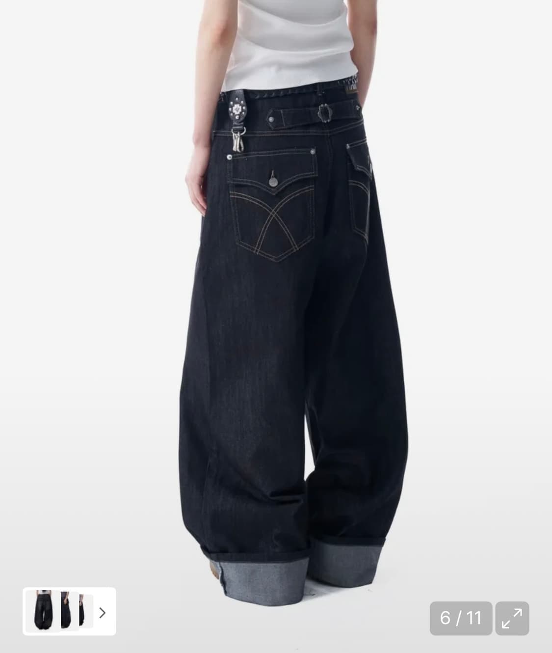 아캄 Cinch back denim pants (Black) 2 상품이미지1