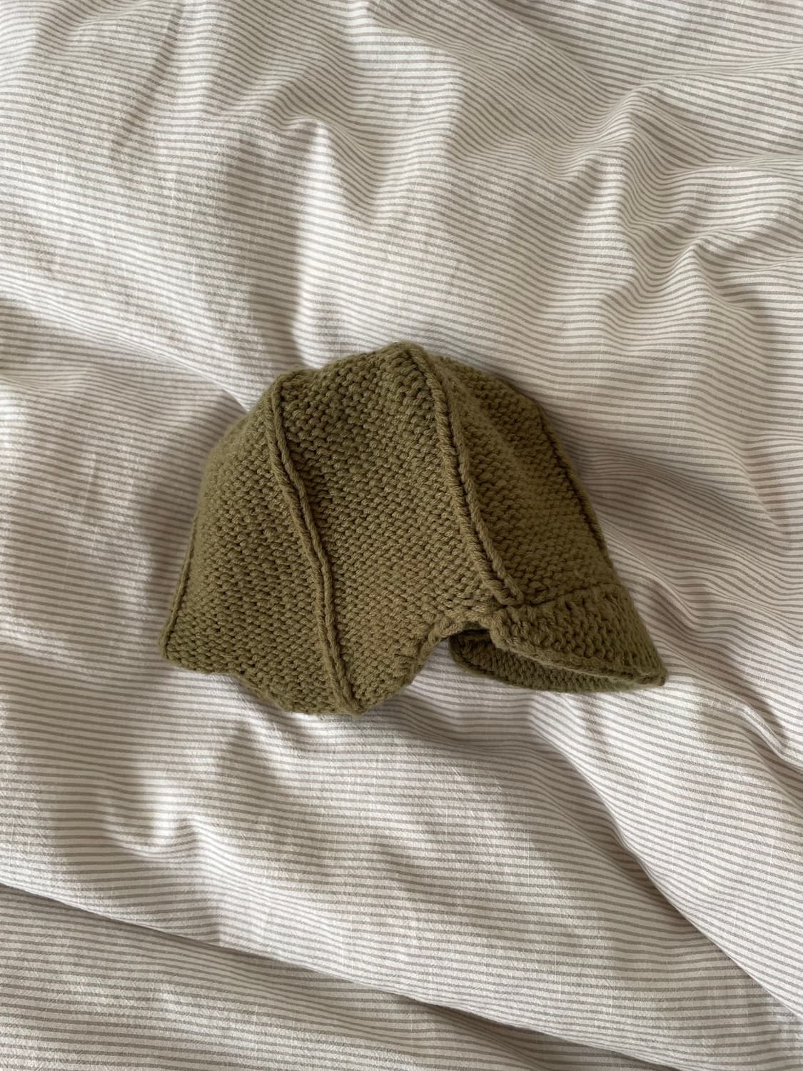 오클리 이어플랩 니트모자 카키색 상품이미지4