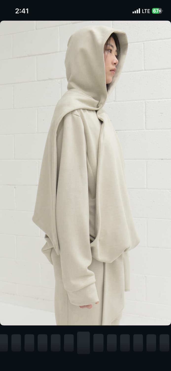 [tiles] muffler hoodie (beige grey) 상품이미지1