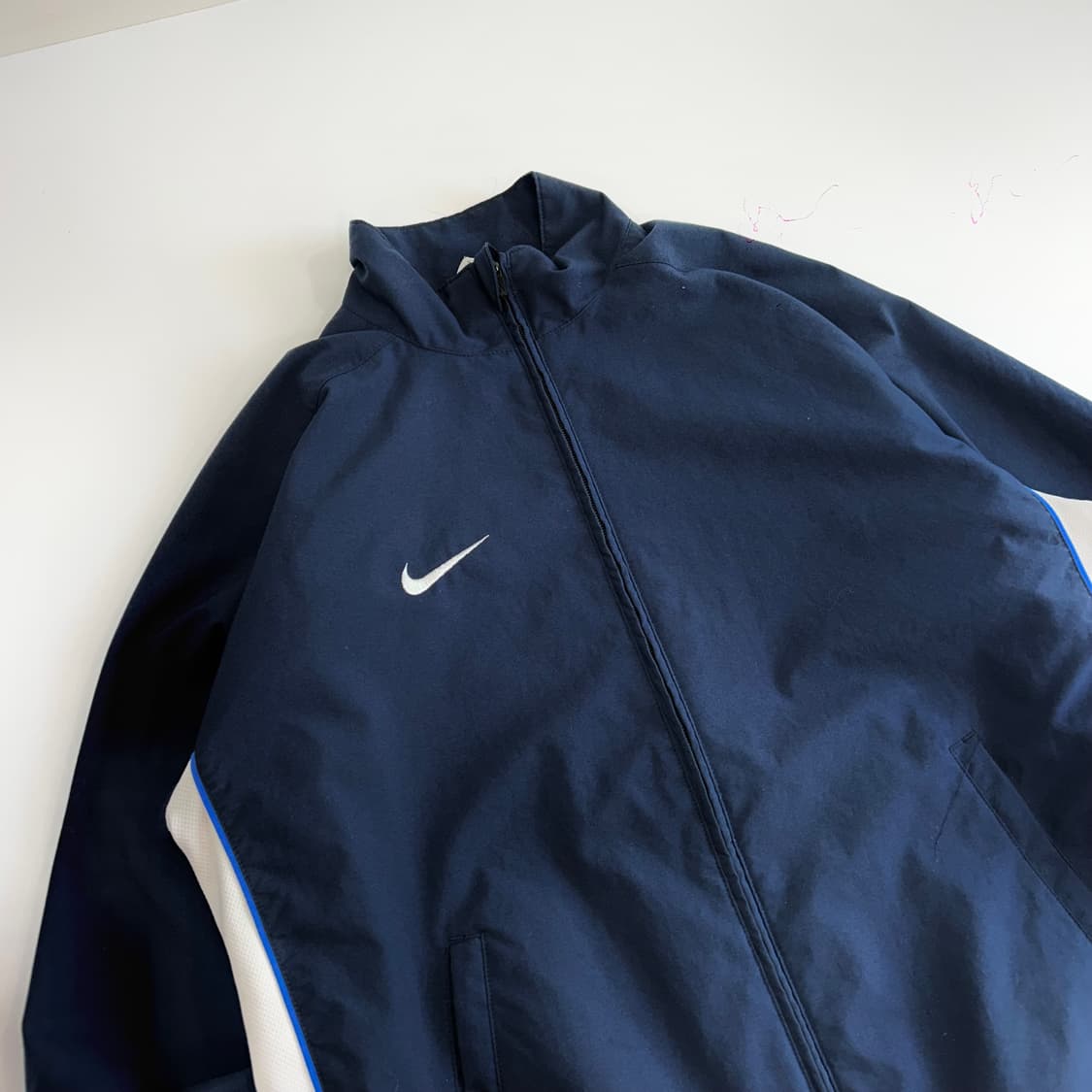 Nike 나이키 네이비 블루 화이트 배색 바람막이 상품이미지4