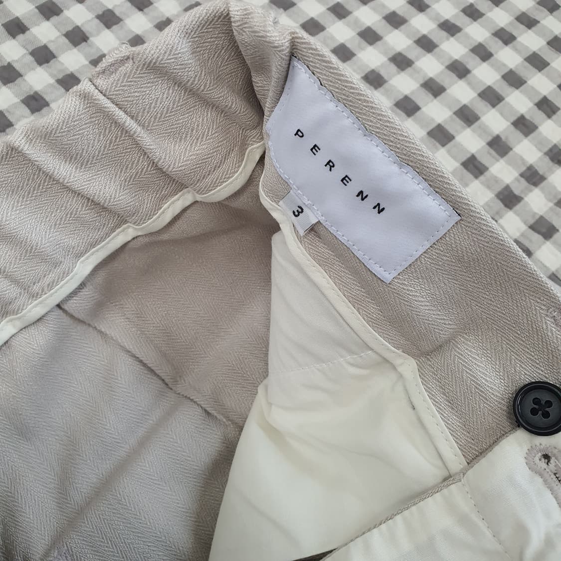 퍼렌 헨링본 밴딩 와이드 팸츠 남자29~30 상품이미지2