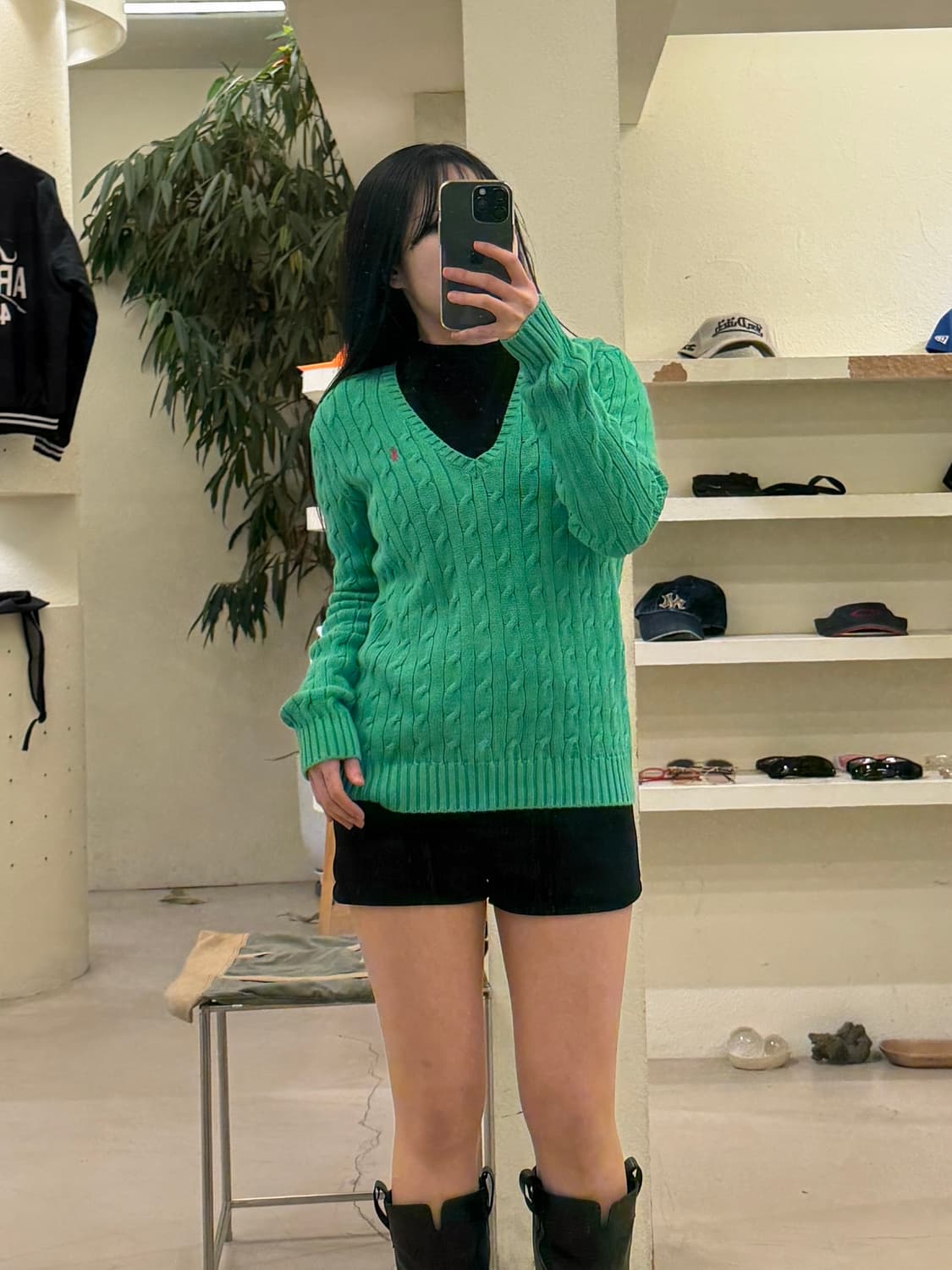 폴로 랄프로렌 핑크 포니 브이넥 케이블 니트 U272 상품이미지1