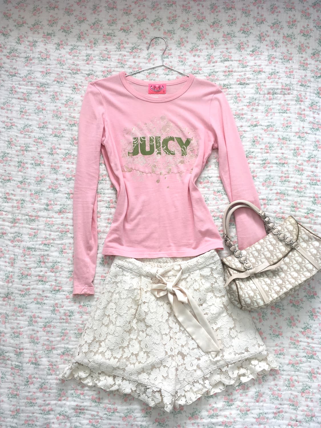 쥬시꾸뛰르 갸루 핑크 롱슬리브 상품이미지5