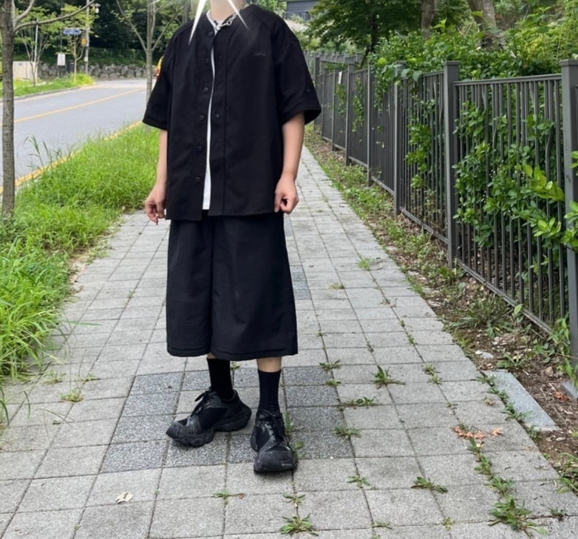(L) 준지 x 뉴에라 베이스볼 저지 반팔 티셔츠 블랙 상품이미지3