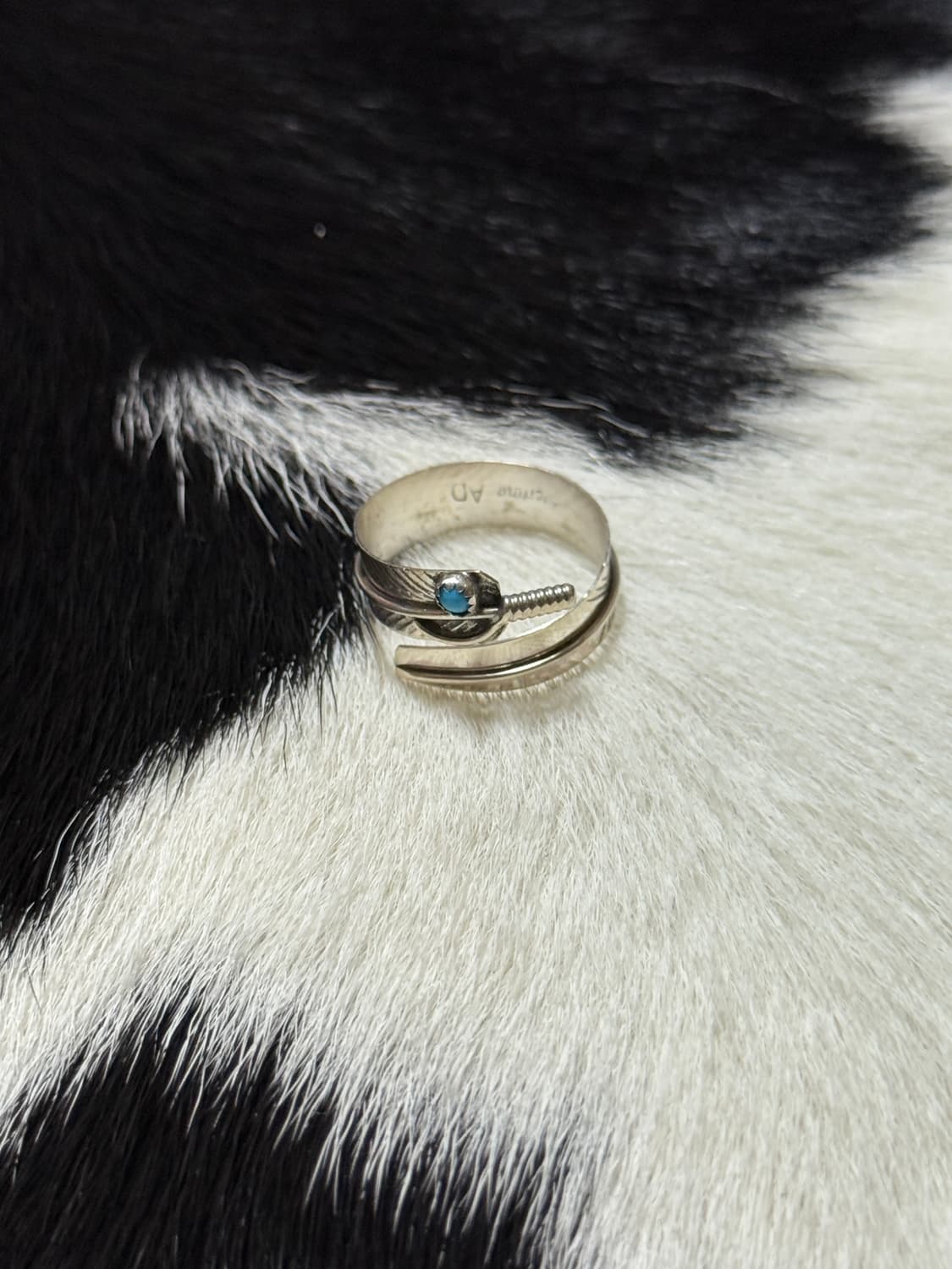 터키석 깃털 반지 925 실버 상품이미지1