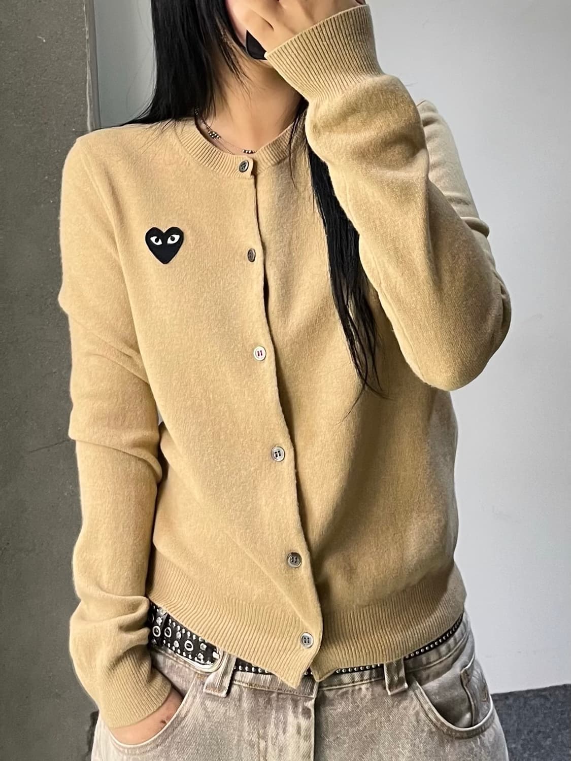 꼼데가르송 블랙 하트 가디건 상품이미지2