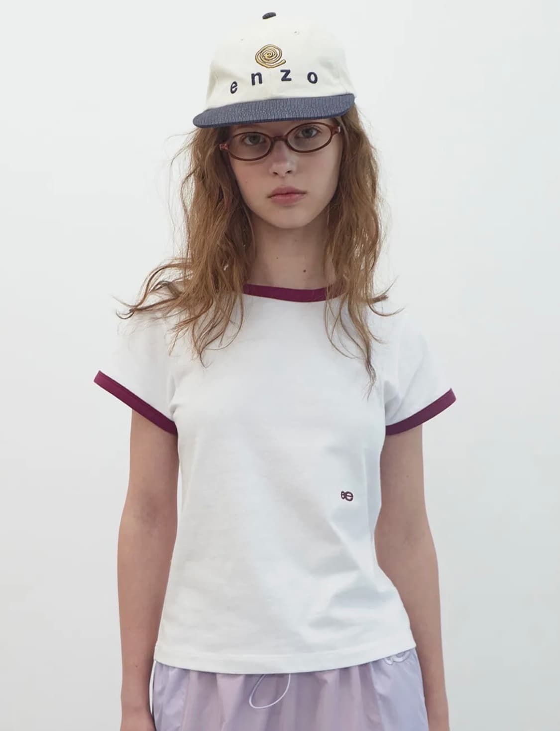 엔조 블루스 더블 로고 링거 티셔츠 (White) 상품이미지1