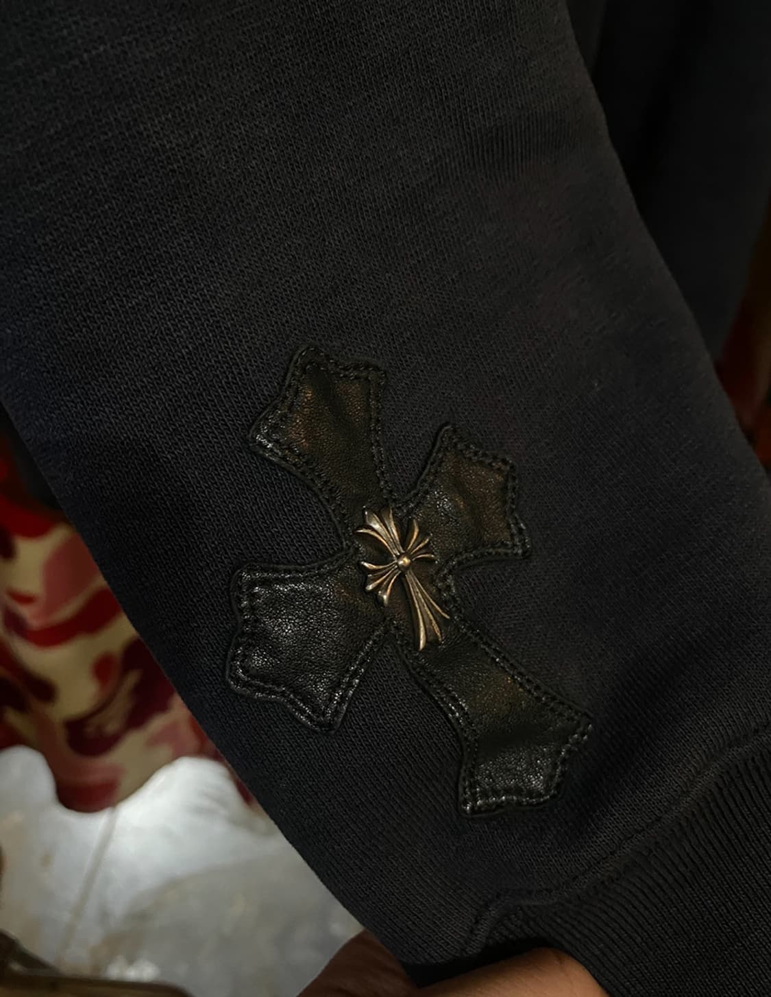 90s Chrome Hearts 크롬하츠 크로스 레더 후드집업 상품이미지7