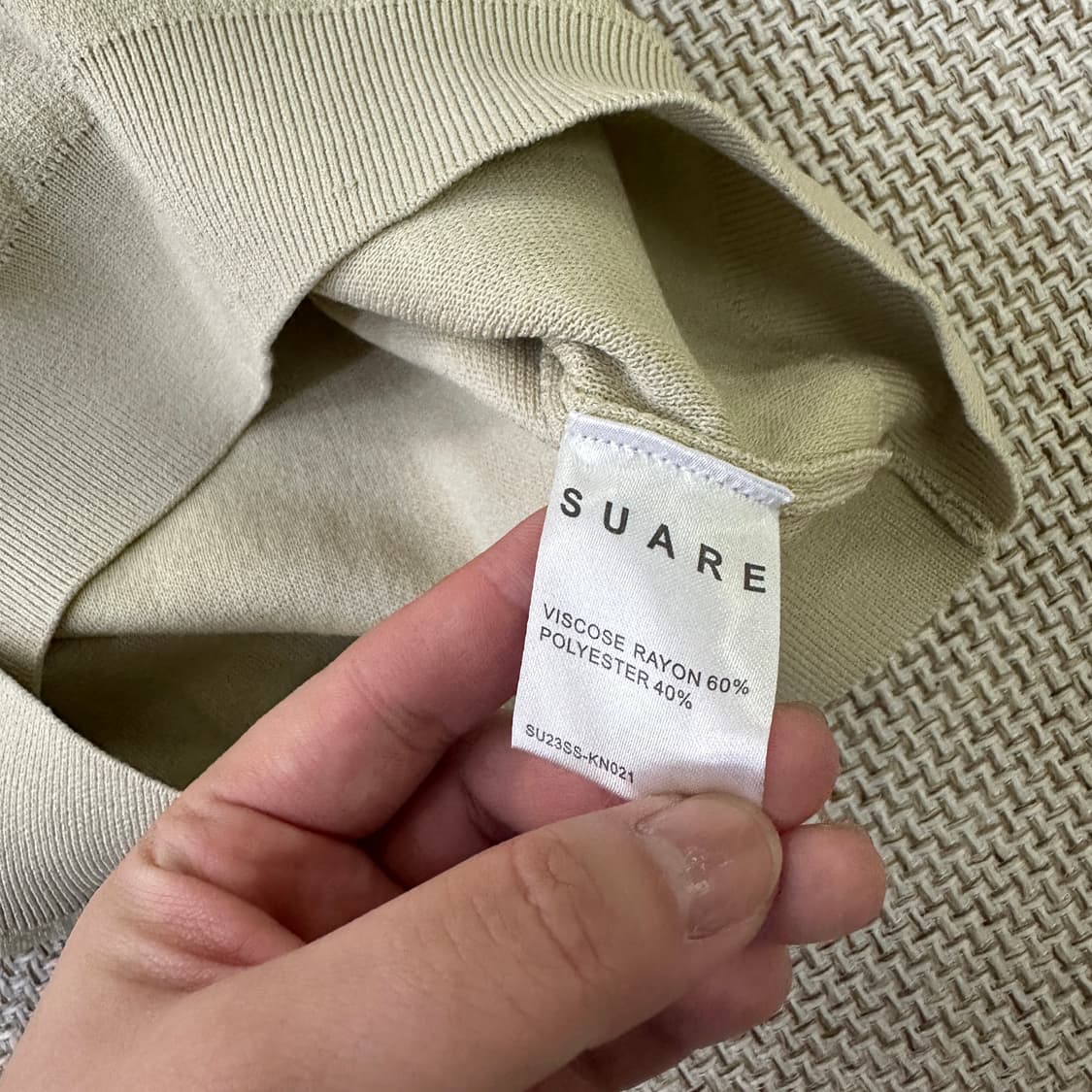 M 수아레 카라 반팔 하프 니트 0413D 상품이미지3