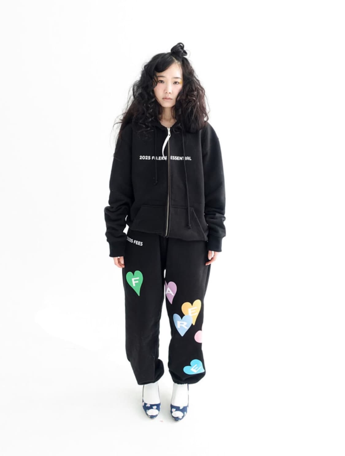 샵페어리 하트 벌룬 후드집업 블랙 상품이미지1