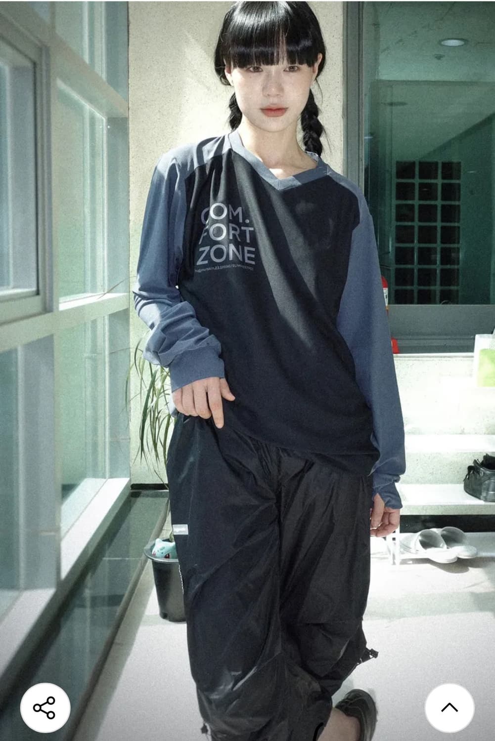 허그유어스킨 오버사이즈 매쉬 탑 블랙 (뉴진스해린착용) 상품이미지1